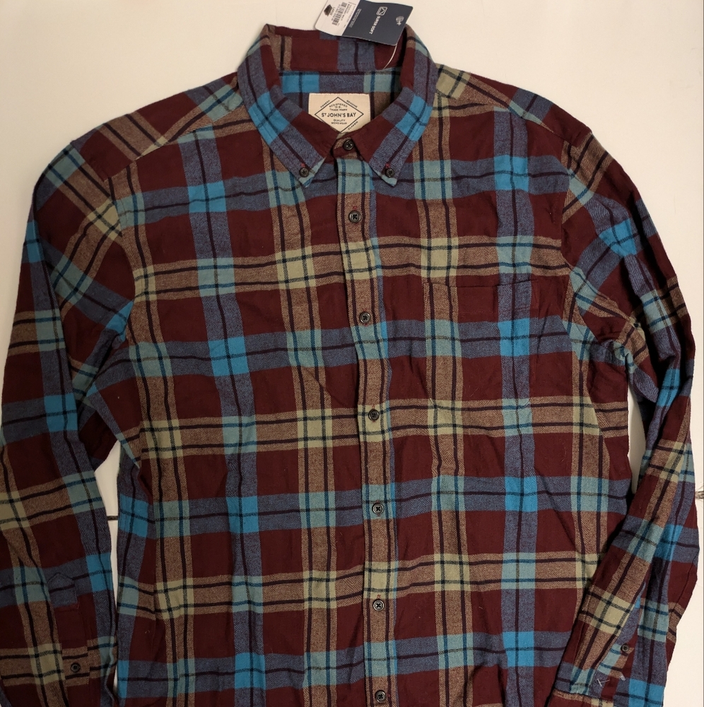 NWT St. John's Bay Men's Button Down Shirts Long Sleeve L